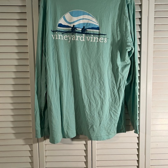 Vineyard vine long sleeve “kayak”, teal-size: XL - Picture 3 of 4